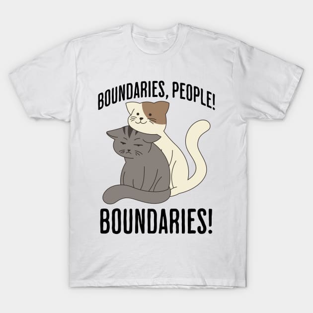 Boundaries, People! Boundaries! funny introvert sarcastic design T-Shirt by Luxinda